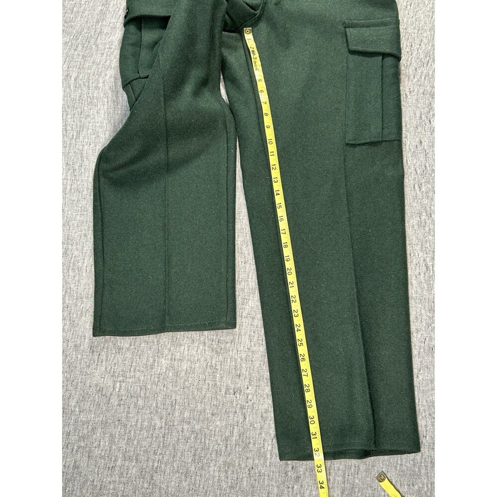 Vintage Codet Cargo Pants Mens 38x33 Green Wool Hunting Utility Heavyweight - Picture 11 of 16